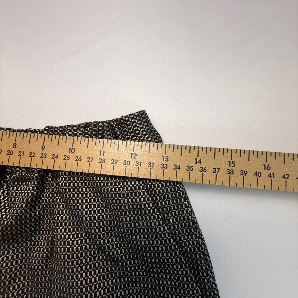 MADEWELL Black & Gold Metallic Jacquard Sirt Full A-Line Shimmer Mini XS - Picture 4 of 8